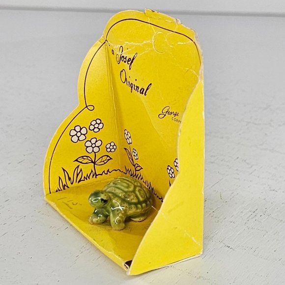 Vintage Josef Originals George Turtle Standing Miniature Figurine In Package - Picture 3 of 7